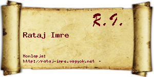 Rataj Imre névjegykártya